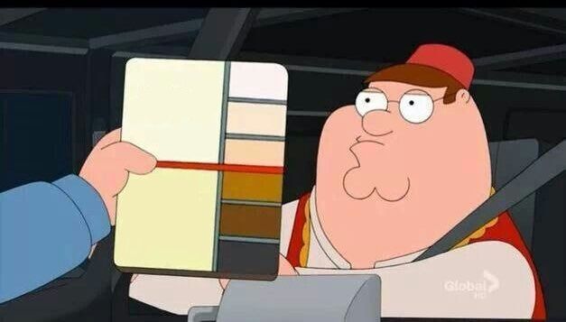 Peter Griffin Skin Color Chart Race Terrorist Blank